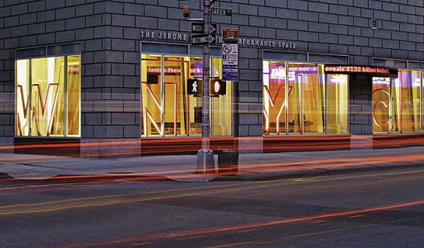 Street view of The Greene Space in WNYC's Lower Manhattan building