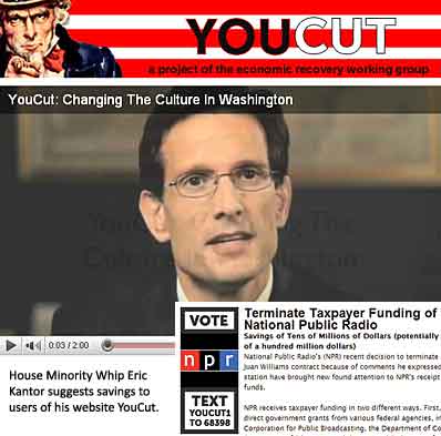Rep. Eric Cantor and "YouCut" proposal