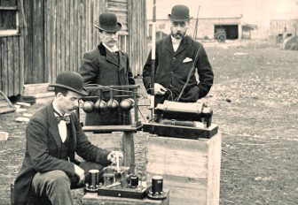 These British Post Office engineers were not able to attend the Public Radio Engineering Conference. (Photo: "Post Office Engineers" by Cardiff Council Flat Holm Project, licensed under Creative Commons via Wikimedia Commons) 