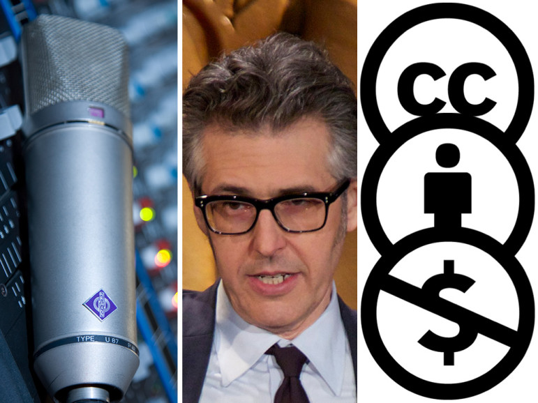 The Neumann U87 microphone (photo: David Preston), Ira Glass (photo: Peabody Awards), Creative Commons licenses