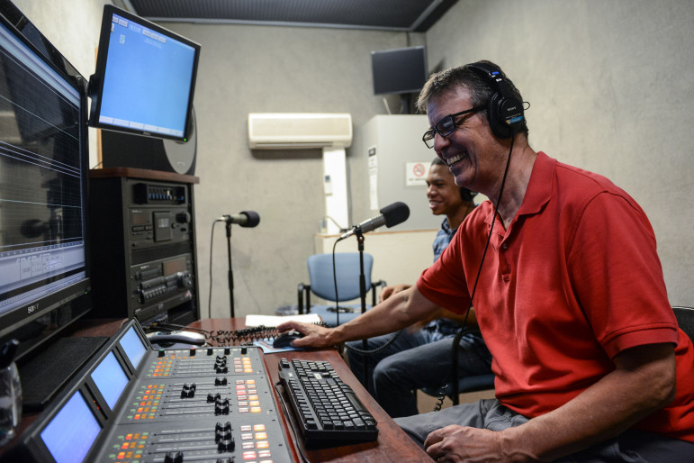 Staff and students utilize WUTC's on-campus studios. The university is considering moving the station off-campus. (Photo: Chuck Cantrell)