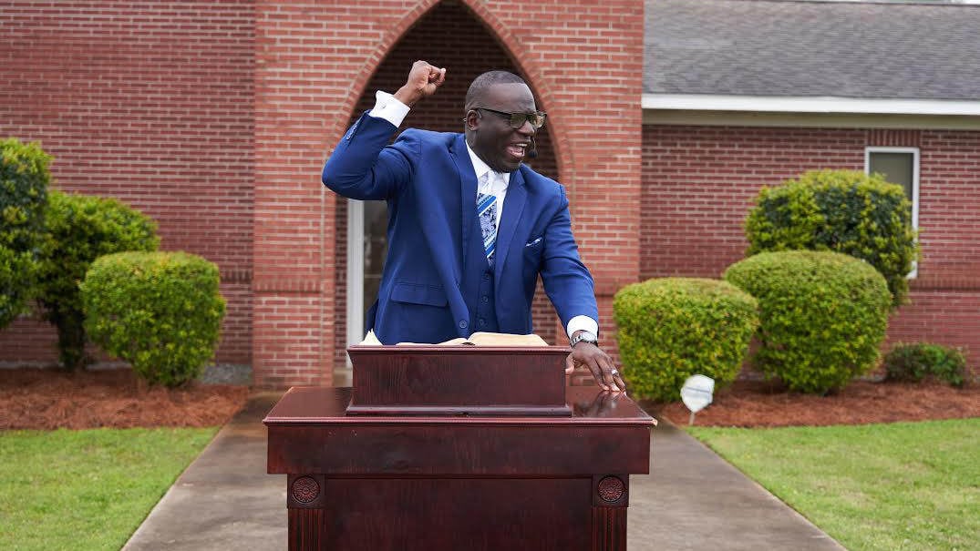 Pastor gives a sermon