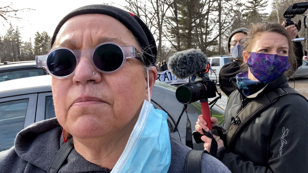 ICT National Correspondent Mary Annette Pember reports on the ground at the Enbridge pipeline. ICT, formerly Indian Country Today, is participating in the Institute for Nonprofit News' rural news collaborative. (Photo courtesy ICT).