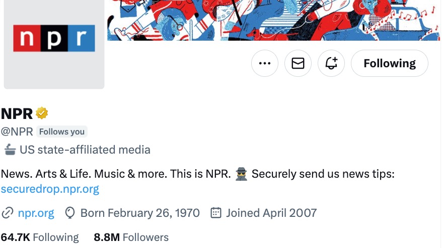 Twitter strips labels from NPR, PBS and Russia and China accounts