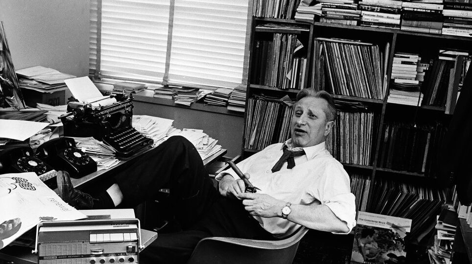 Author and broadcaster Studs Terkel works in his office in Chicago.