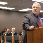 John Harris, president and CEO of Prairie Public Broadcasting, speaks March 7, 2025, during a legislative committee hearing about state and federal funding for the organization.