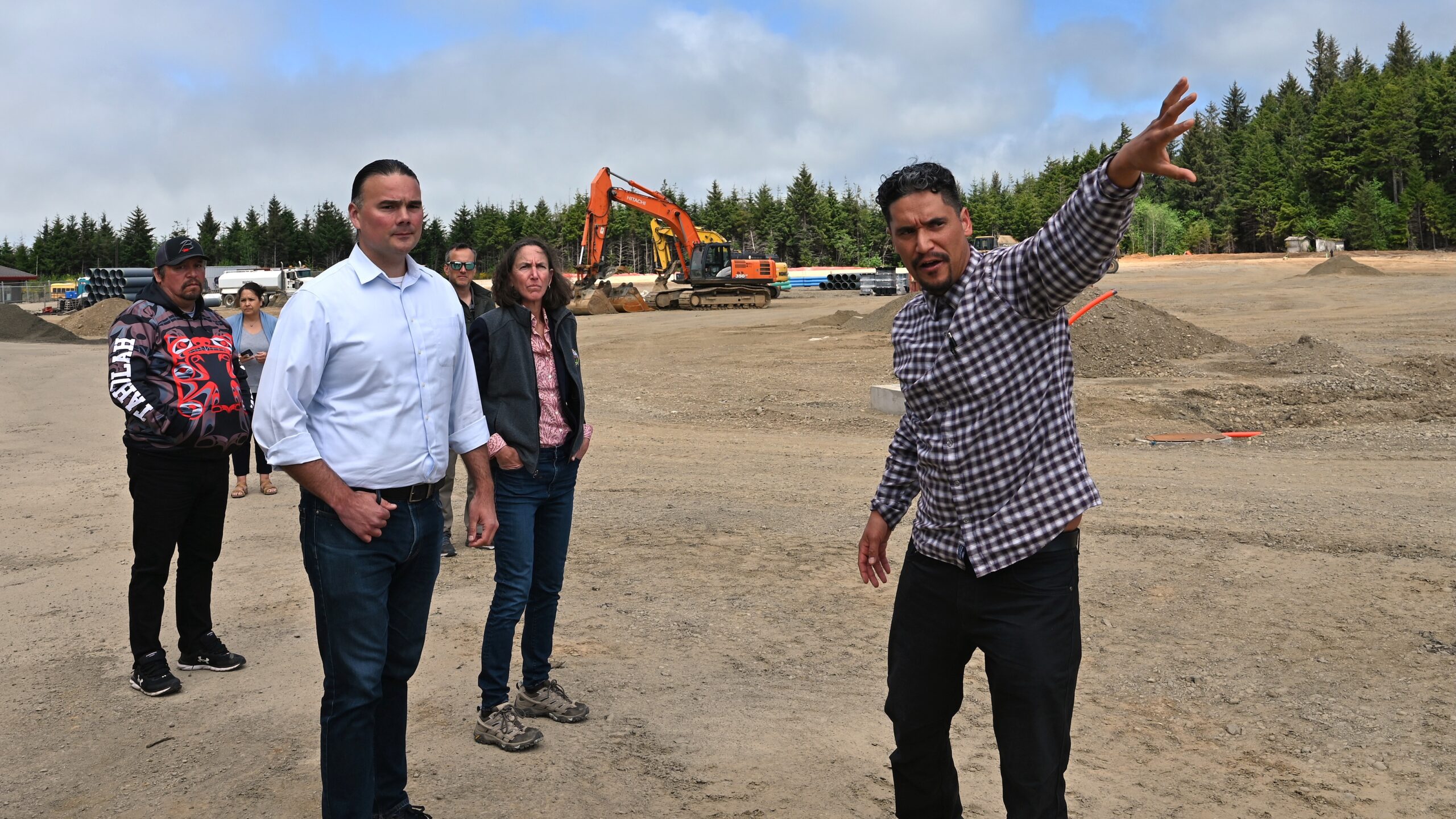Assistant Secretary for Indian Affairs Bryan Newland with Quinault Nation Council Member Ryan Hendricks.