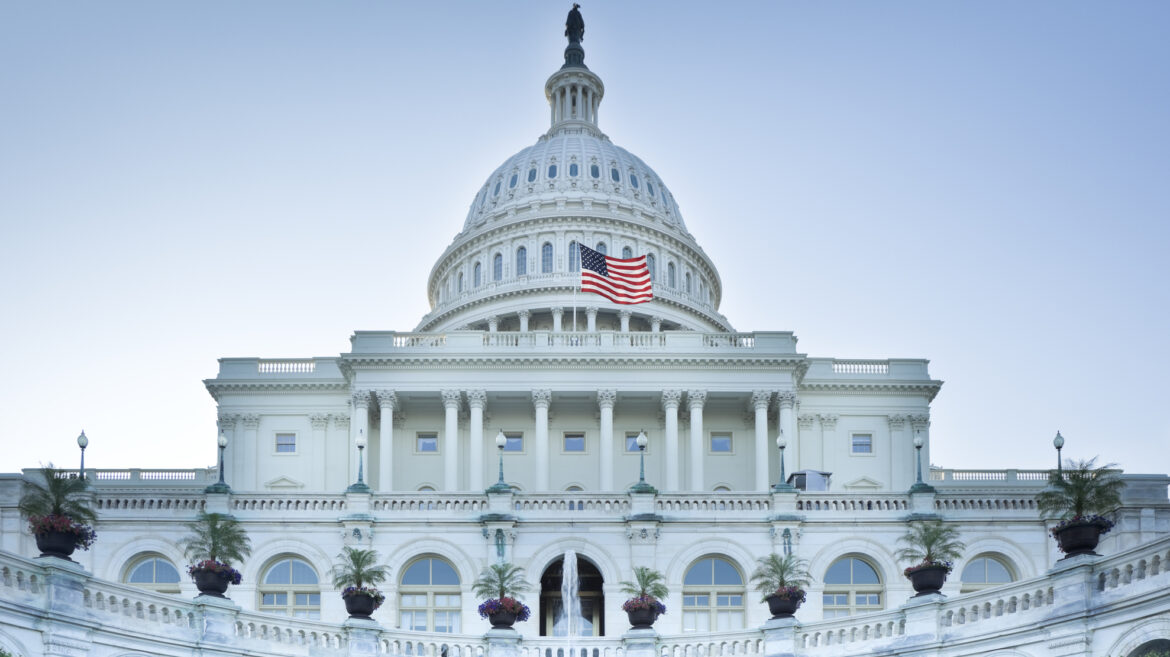 West facade of the United States Capitol.
