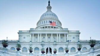 West facade of the United States Capitol.