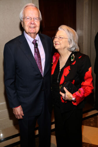 Bill Moyers and Judith Moyers attend a fundraising event in New York City in October 2019.