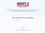 Screenshot of the Adopt A Station website with the tagline ‘Rescue Public Media.’ It invites visitors to help preserve independent journalism by donating to local public media stations. A dropdown menu prompts users to choose a state to view stations.