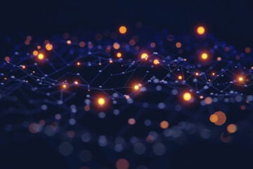 Abstract illustration of interconnected nodes and lines forming a digital network, with glowing points of light suggesting data flow and systemwide connectivity.