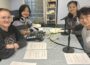 Four members of WHRO student advisory board record podcasts for the station’s new Algebra I course.