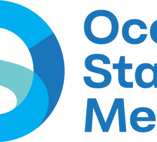 Logo for Ocean State Media featuring a stylized circular blue and teal emblem with an abstract “S” shape in the center, alongside the words “Ocean State Media” in blue text.