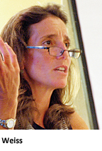 Ellen Weiss at public radio event, 2008