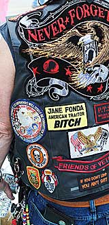 Veteran's vest full of patches