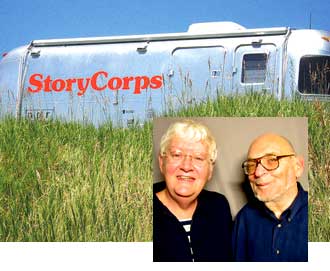 MobileBooth on its way through the plains of North Dakota, plus a photo of Annie and Danny Perasa